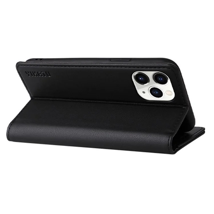 Yikatu Magnetic Fermeture Téléphone Case Pour Iphone 11 Pro 5.8 Pouces, YK- 001 Protection Complète Cover Téléphone Flip le Cuir Portefeuille - le Noir
