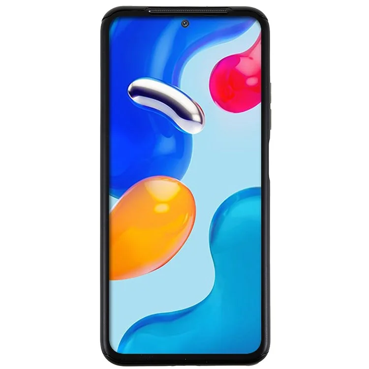 Per Xiaomi Redmi Note 11 4G (Qualcomm) / Xiaomi Redmi Note 11S 4G Custodia per telefono con protezione dello schermo in vetro temperato Anti-caduta Custodia protettiva slim - Nero