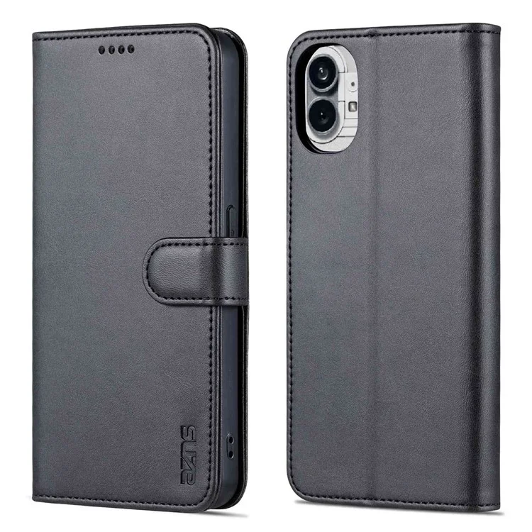 Case de Teléfono de la Billetera AZNS Para Nada de Teléfono (1) 5G Protectora Folio Folio Cubierta PU Cuero + Tpu Interior Estuche Con Soporte - Negro