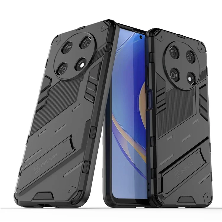 Pour Huawei Enjoy 50 Pro 4G / nova Y90 4G Coque antichoc avec support Boîtier hybride PC+TPU Housse anti-chute - Noir