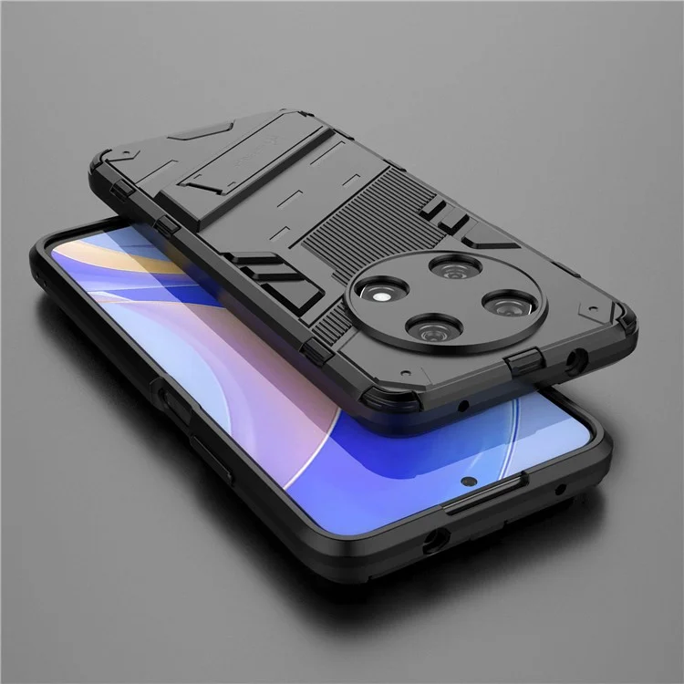 Pour Huawei Enjoy 50 Pro 4G / nova Y90 4G Coque antichoc avec support Boîtier hybride PC+TPU Housse anti-chute - Noir