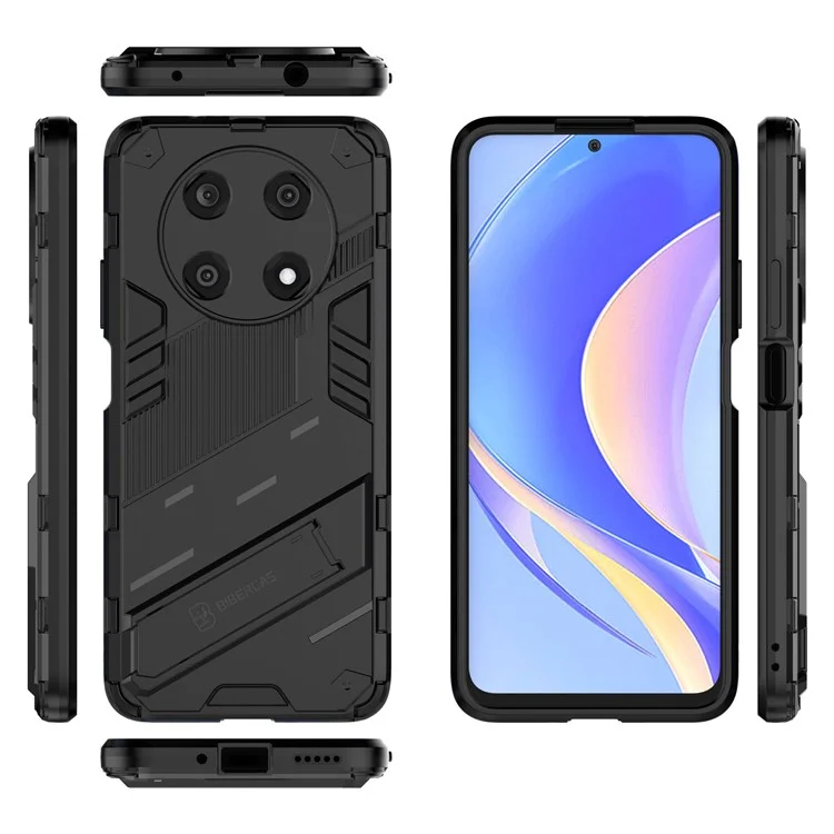 Pour Huawei Enjoy 50 Pro 4G / nova Y90 4G Coque antichoc avec support Boîtier hybride PC+TPU Housse anti-chute - Noir