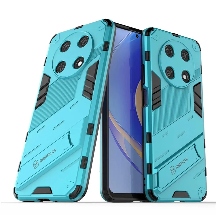 Para Huawei Enjoy 50 Pro 4G / nova Y90 4G Funda a prueba de golpes con soporte PC+TPU Funda híbrida para teléfono Cubierta antidestrozos - Azul bebé