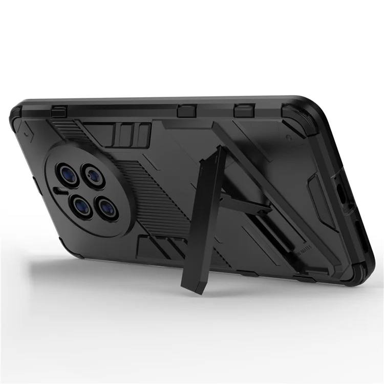 Funda para Teléfono Huawei Mate 50, Funda Híbrida de PC + TPU Resistente a los Golpes con Soporte, Cubierta Protectora con Manos Libres - Negro