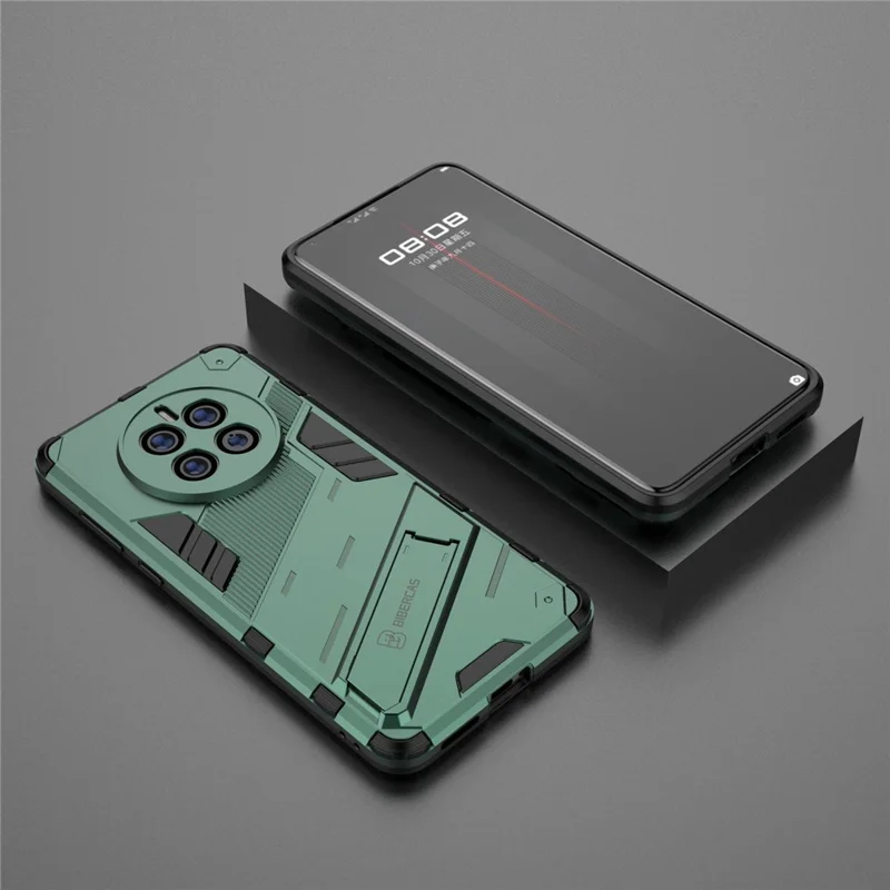 For Huawei Mate 50 Phone Case PC+TPU Hybrid Shockproof Case Kickstand Hands-free Protective Cover - Green
