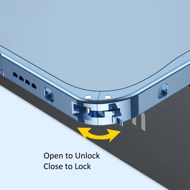 Telefonskal för iPhone 14 Pro Max 6,7 tum Skyddande hårddisk PC+Metall med metallhak - Svart