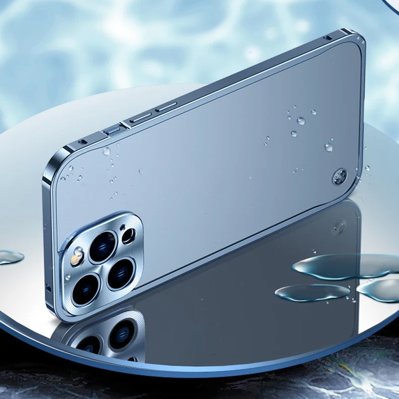 Telefonskal för iPhone 14 Pro Max 6,7 tum Skyddande hårddisk PC+Metall med metallhak - Svart