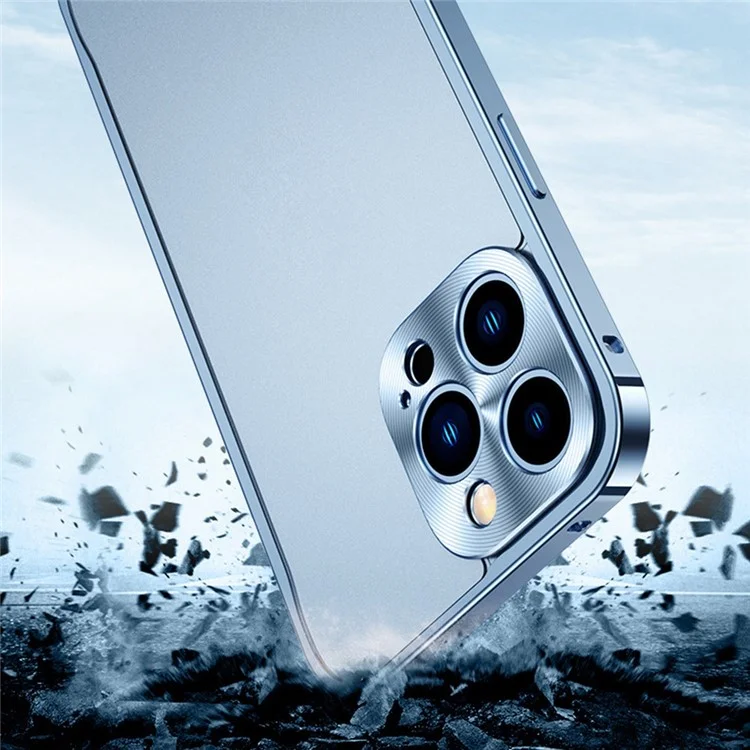 Для Iphone 14 6,1 -дюймовый Защитный Slim Case PC+Metal Phone Cope Pullhar - Синий