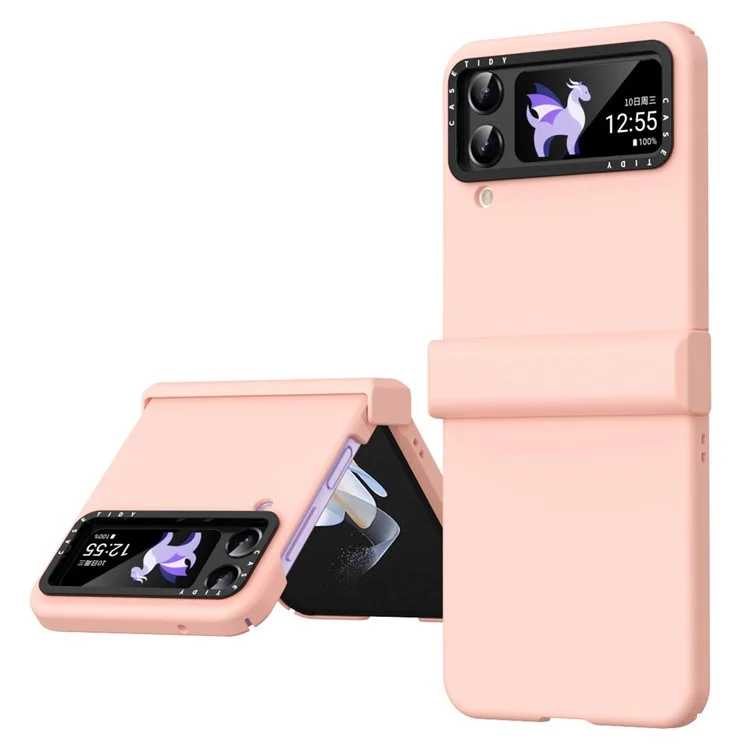 Para Samsung Galaxy Z Flip4 5g Circle Circle Design Anti-use Hard PC Tampa de Telefone Dobrável Com Dobradiça - Rosa