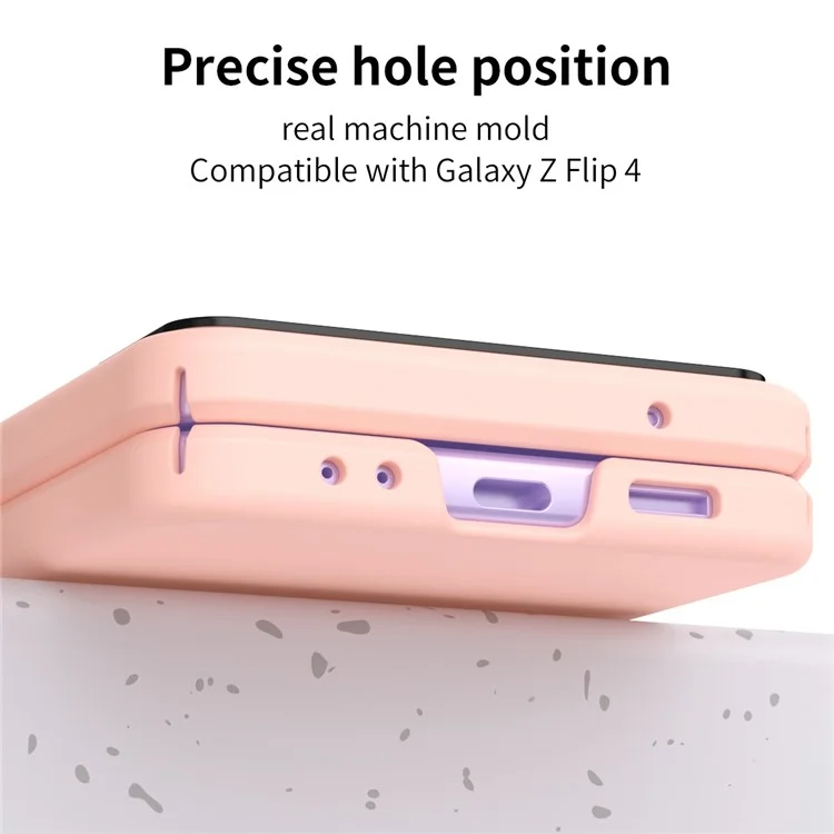 Para Samsung Galaxy Z Flip4 5g Circle Circle Design Anti-use Hard PC Tampa de Telefone Dobrável Com Dobradiça - Rosa