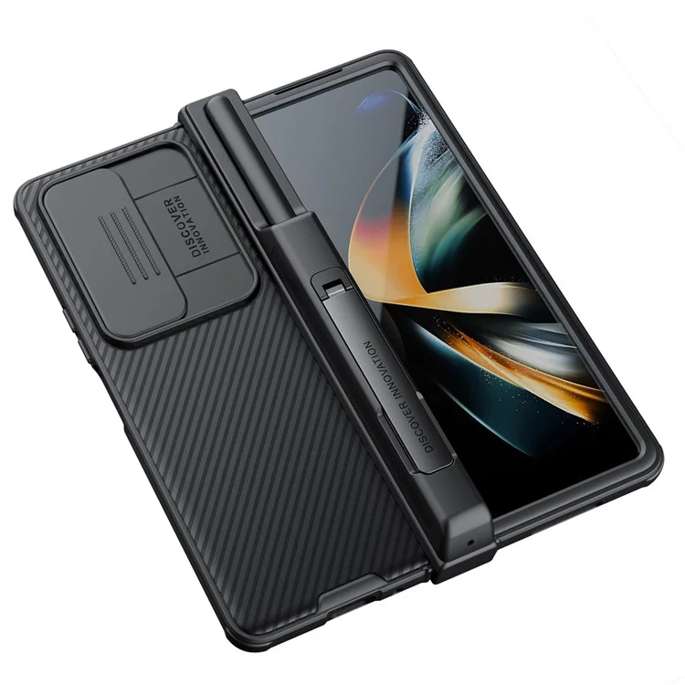 NILLKIN CamShield Pro Series for Samsung Galaxy Z Fold4 5G TPU+PC Phone Case Set Slide Camera Protection Folding Phone Cover Kit - Black