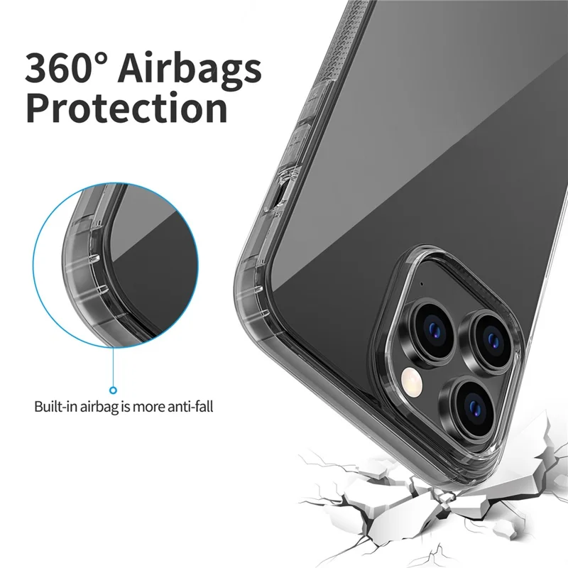 For iPhone 14 Pro Max 6.7 inch Crystal Clear Soft TPU Back Cover Drop-proof Phone Case with Airbag Protection - Transparent