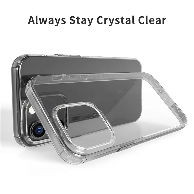 Для Iphone 14 Макс. 6,7 Дюйма Ultra Slim Transprent Proply Soft Tpu Chase Case Anti-drop по Воздушной Безопасности Защита от Подушки Безопасности Телефона. - Прозрачный Черный