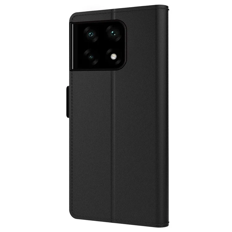 Para OnePlus 10 Pro 5G Espejo de Maquillaje Cubierta de Cuero PU Lateral Broche Magnético a Prueba de Golpes Soporte Titular de Tarjeta Funda para Teléfono - Negro