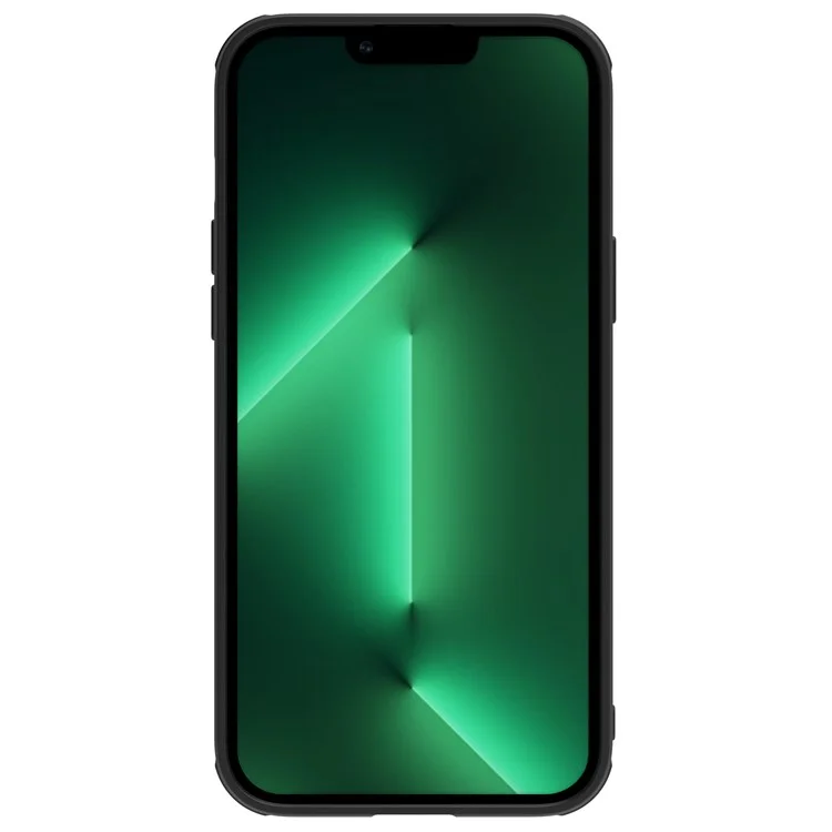 Nillkin Per Iphone 13 Pro Max 6,7 Pollici PC Rivestito in Pelle PU + TPU Slide Copertura Della Telecamera Cover Antidrop Plector Shell Protector - Nero