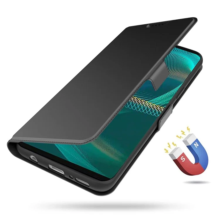 Para Sony Xperia 1 II PU Leather Flip Case Double Magnetic Clasp Stand Card Slot Shockproof Cover - Preto