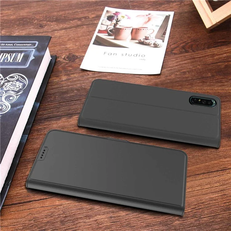 Para Sony Xperia 1 II PU Leather Flip Case Double Magnetic Clasp Stand Card Slot Shockproof Cover - Preto