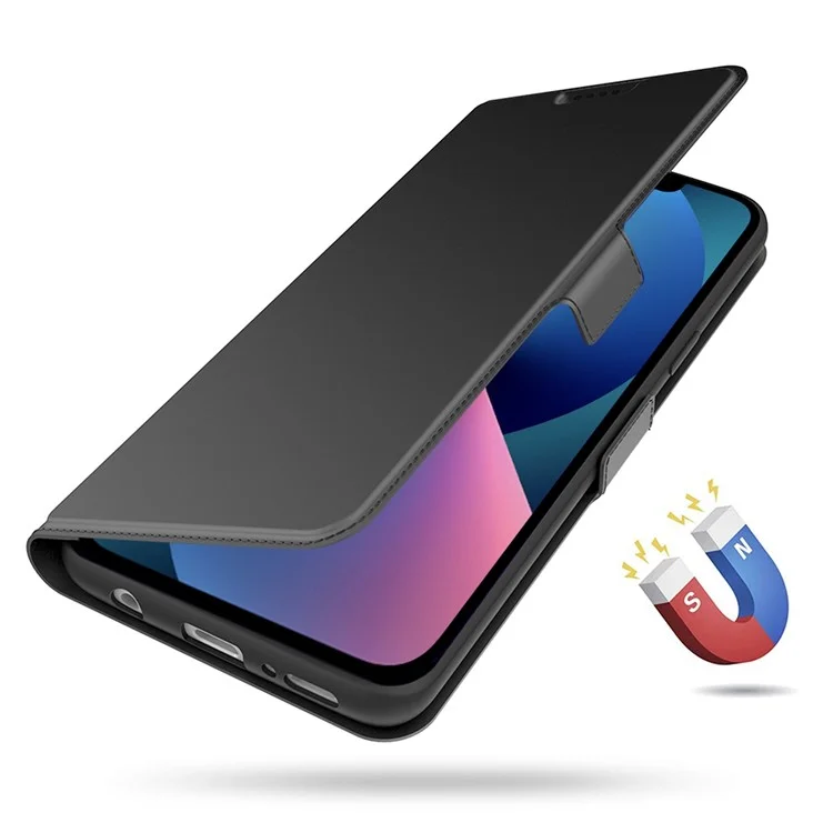 Для iPhone SE (2020) / SE (2022) / 7 / 8 4,7 дюйма Чехол с двойной магнитной застежкой из искусственной кожи со слотом для карты и подставкой - Черный