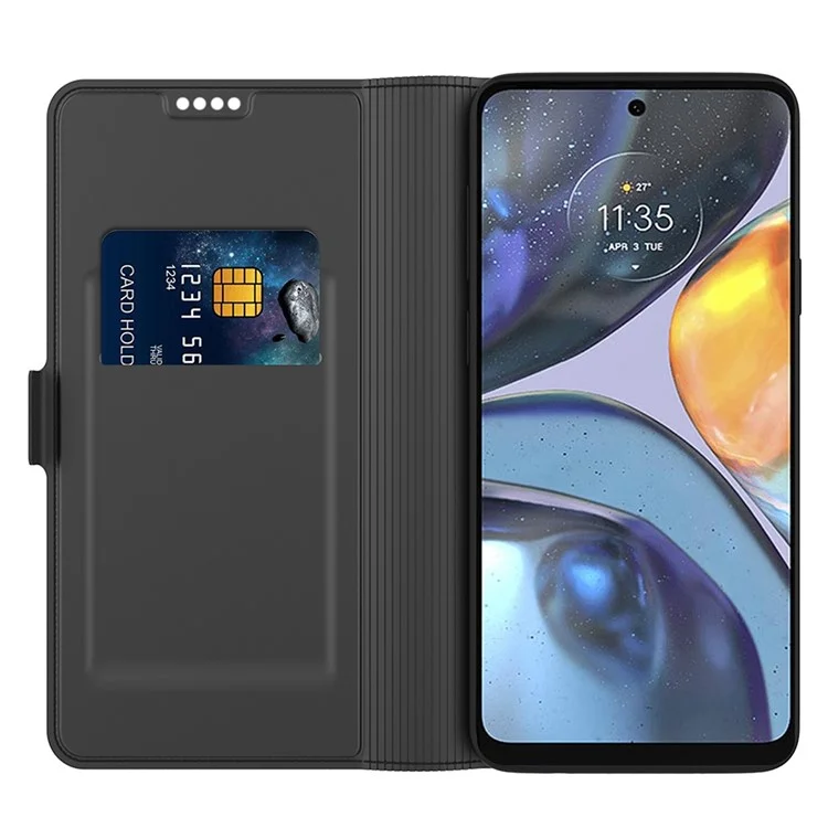 Für Motorola Moto G60 Magnetische PU-Leder-Folio-Flip-Abdeckung Faltständer Flip-Kartenfach Schutzgehäuse - Schwarz