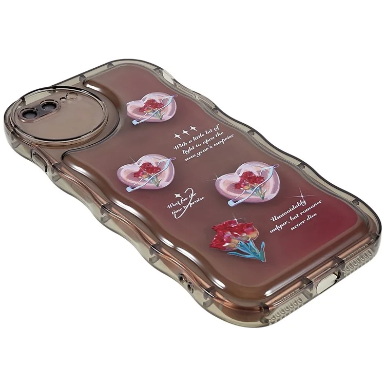 Für iPhone 7 Plus / 8 Plus 5,5 Zoll stoßfeste musterbedruckte Hülle Wellenförmiger Rand Weiche TPU Handyhülle - Transparent Schwarz / Herz