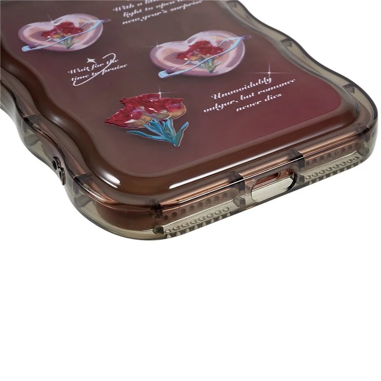 Für iPhone 7 Plus / 8 Plus 5,5 Zoll stoßfeste musterbedruckte Hülle Wellenförmiger Rand Weiche TPU Handyhülle - Transparent Schwarz / Herz