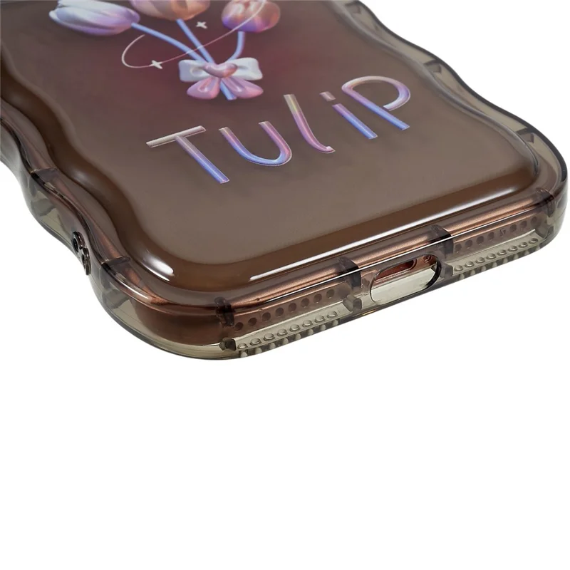 Para iPhone 7 Plus / 8 Plus 5.5 pulgadas Funda protectora con patrón impreso Borde con forma de ola Funda de teléfono de TPU suave - Negro transparente / Tulipán