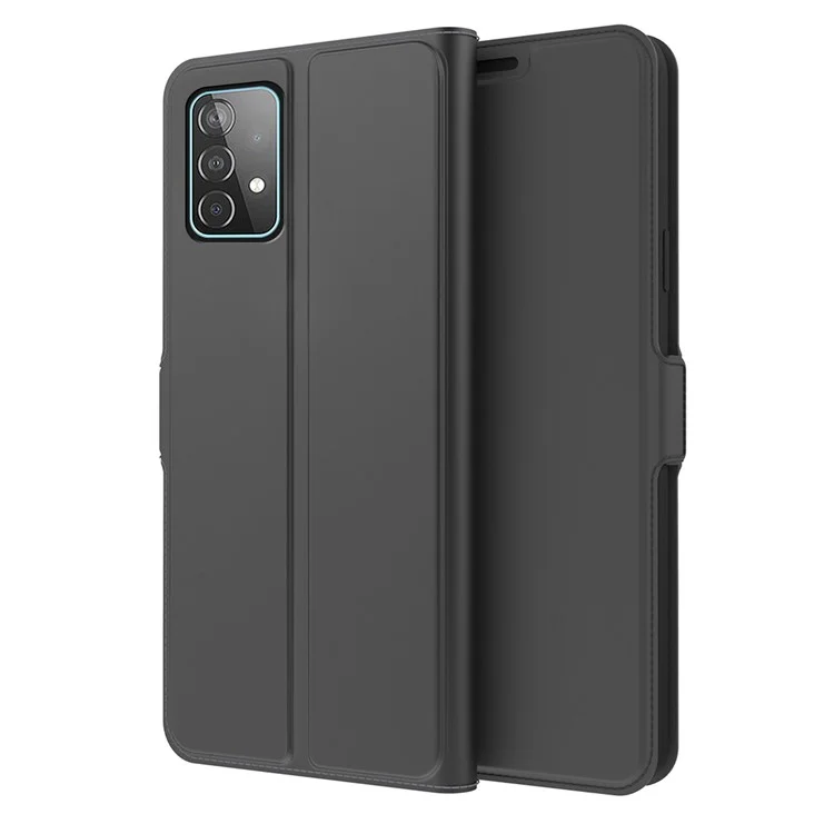 Para Samsung Galaxy A52 4G / 5G / A52s 5G Card Slot Design PU Leather Folio Case Flip Stand Magnetic Phone Cover - Preto