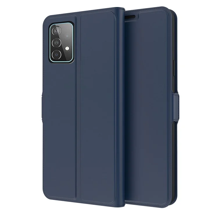 Per Samsung Galaxy A23 5G (versione globale) / 4G Custodia in pelle PU con supporto per schede Chiusura magnetica Antiurto Flip Folio Book Phone Cover - Blu