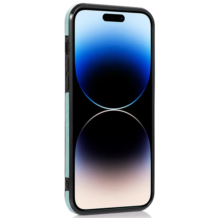Handyabdeckung Für Iphone 14 Pro 6.1 Zoll, PU Leder+tpu Cash Coin Card Holder Kickstand Telefonhülle Mit Schultergurt - Grün