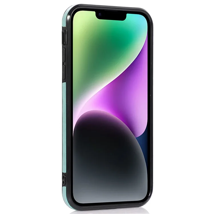 Für Das Iphone 14 Max. 6,7 Zoll Staubdes Pu-leder+tpu Anti-kratzer-telefon Cover Kickstand-telefonhülle Mit Schultergurt - Grün