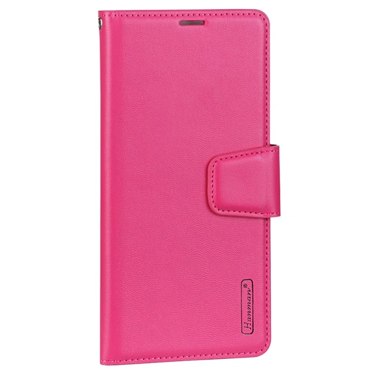 HANMAN Mill Series Phone Case for Samsung Galaxy S22 5G Folio Flip Phone Cover PU Leather Soft TPU Case with Wallet - Rose