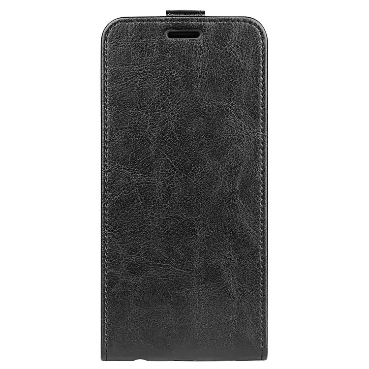 Für Xiaomi Redmi K50 Ultra 5G Vertikaler Flip Crazy Horse Texture Telefon Hülle PU Leder TPU Vollschutz Abdeckung Mit Kartenhalter - Schwarz