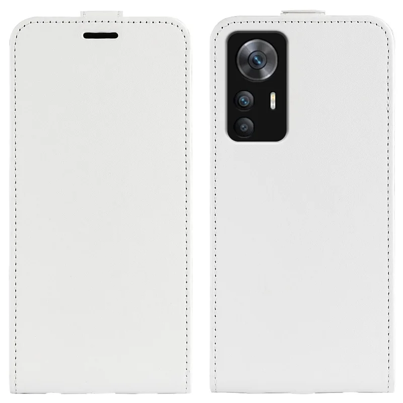 For Xiaomi Redmi K50 Ultra 5G / 12T 5G Vertical Flip Crazy Horse Texture Phone Case PU Leather TPU Full Protection Cover with Card Holder - White