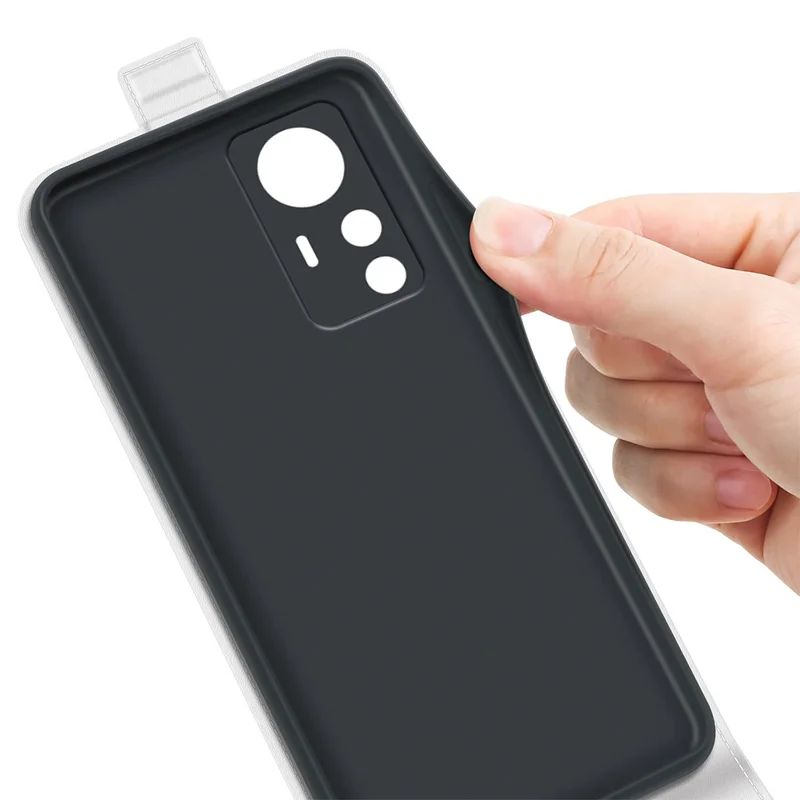 For Xiaomi Redmi K50 Ultra 5G / 12T 5G Vertical Flip Crazy Horse Texture Phone Case PU Leather TPU Full Protection Cover with Card Holder - White