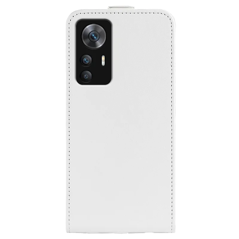 For Xiaomi Redmi K50 Ultra 5G / 12T 5G Vertical Flip Crazy Horse Texture Phone Case PU Leather TPU Full Protection Cover with Card Holder - White
