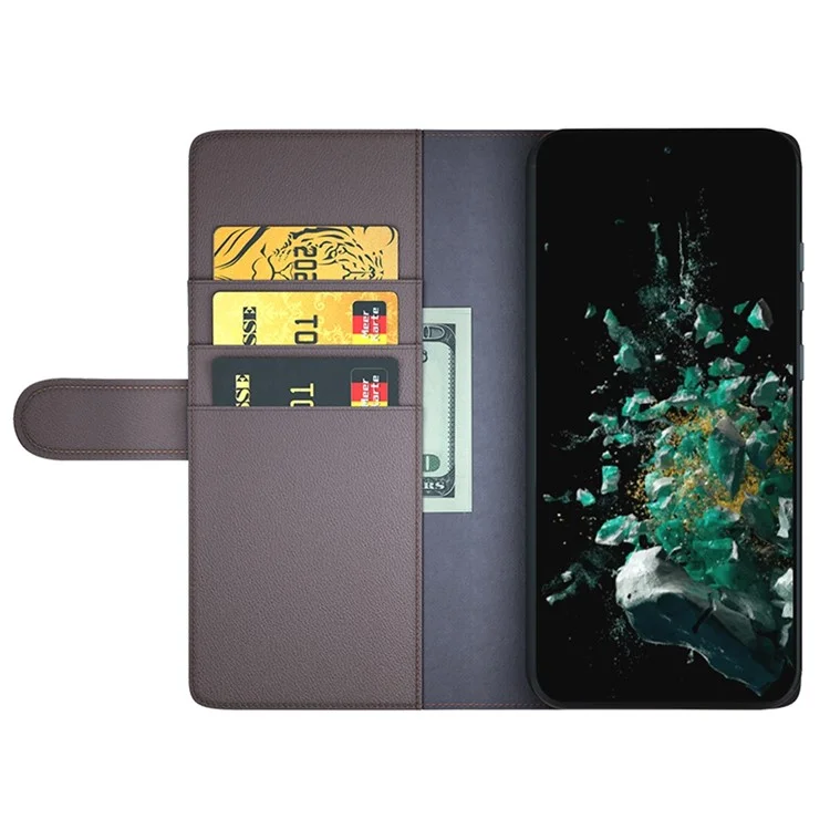 For OnePlus Ace Pro 5G / 10T 5G Case Genuine Split Leather Phone Cover with Wallet Stand - Brown