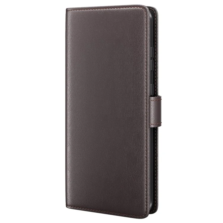 For OnePlus Ace Pro 5G / 10T 5G Case Genuine Split Leather Phone Cover with Wallet Stand - Brown