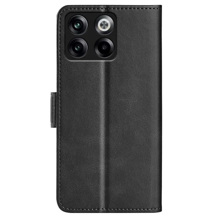 Pour OnePlus Ace Pro 5G Stand Portefeuille Texturant PU Cuir Dual Magnetic Clasp Folio Flio Téléphone Couverture - le Noir