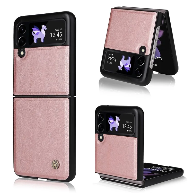 Ykatu Pour Samsung Galaxy Z Flip3 5G Téléphone Affaire Anti-drop Détrocrus - or Rose