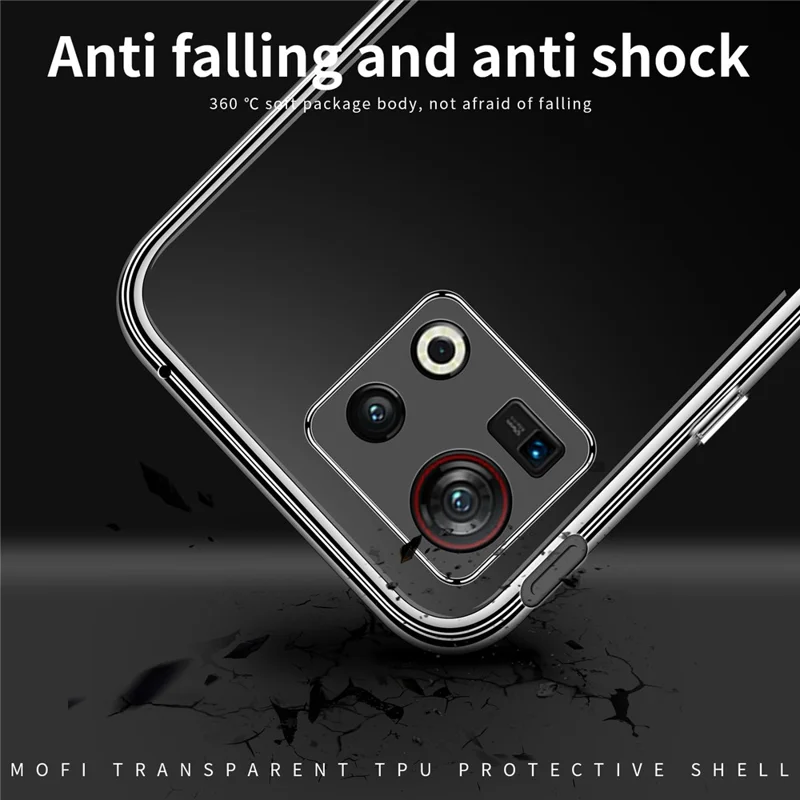 MOFI för ZTE nubia Z40S Pro 5G Drop-säker Flexibel TPU-fodral Välskyddat Telefon Klart Fodral