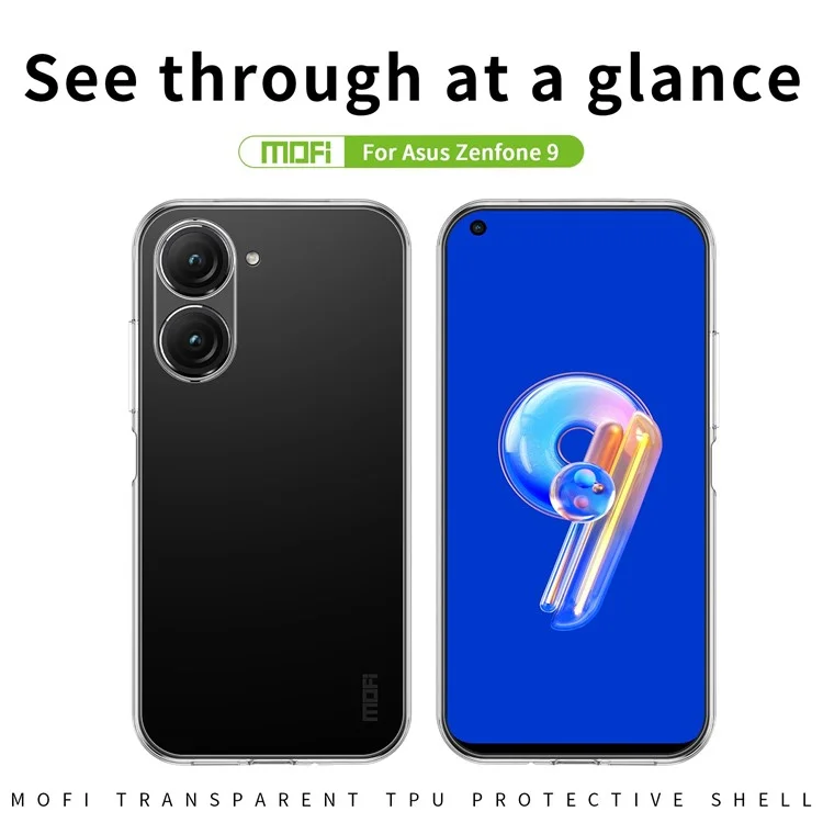MOFI Für Asus Zenfone 9 5G Crystal Clear Anti-drop TPU Handyhülle Stoßfest Smartphone Cover