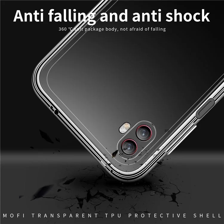 MOFI Pour Samsung Galaxy Xcover6 Pro 5G Étui en TPU flexible résistant aux chocs Bien protégé Couvre-téléphone anti-rayures transparent