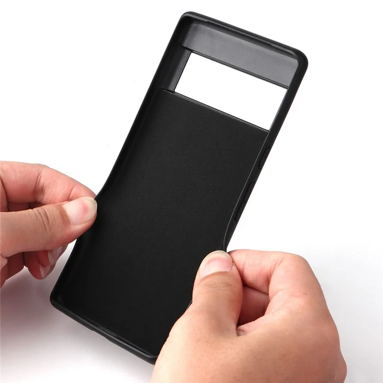 Para Google Pixel 6a Ultra Slim Anti-drop Phone Case PU Leather Hard PC Soft TPU Kickstand Ring Holder Protective Phone Cover - Cross Texture