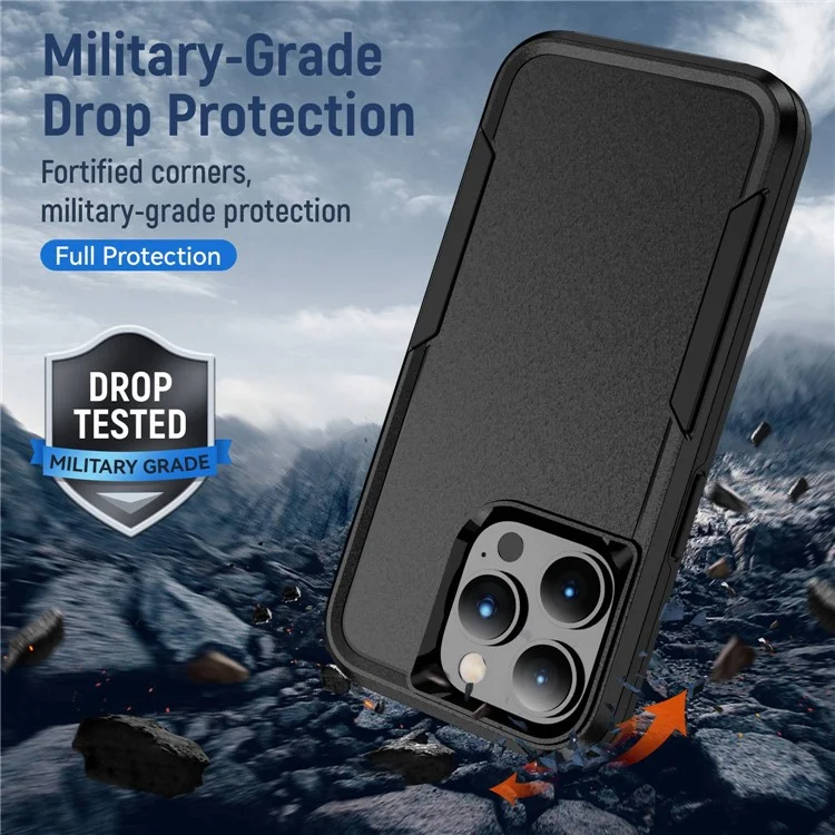 Cellphone Case for iPhone 14 Pro Max 6.7 inch, Scratch Proof PC + TPU Phone Cover Back Protector Case - Black