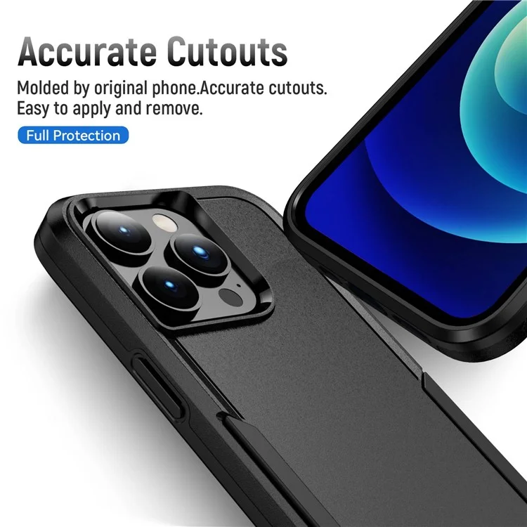 Cellphone Case for iPhone 14 Pro Max 6.7 inch, Scratch Proof PC + TPU Phone Cover Back Protector Case - Black