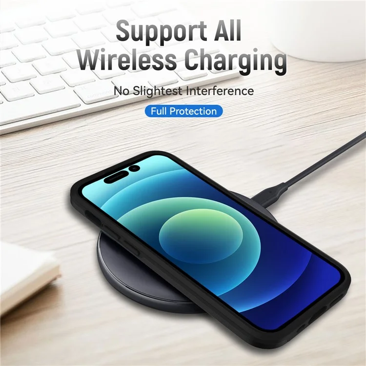 Cellphone Case for iPhone 14 Pro Max 6.7 inch, Scratch Proof PC + TPU Phone Cover Back Protector Case - Black