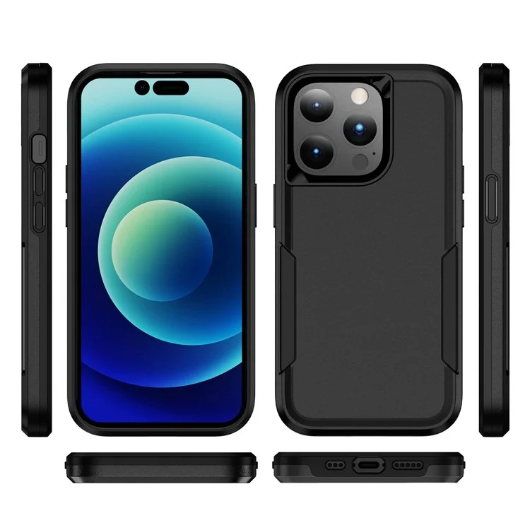 Cellphone Case for iPhone 14 Pro Max 6.7 inch, Scratch Proof PC + TPU Phone Cover Back Protector Case - Black