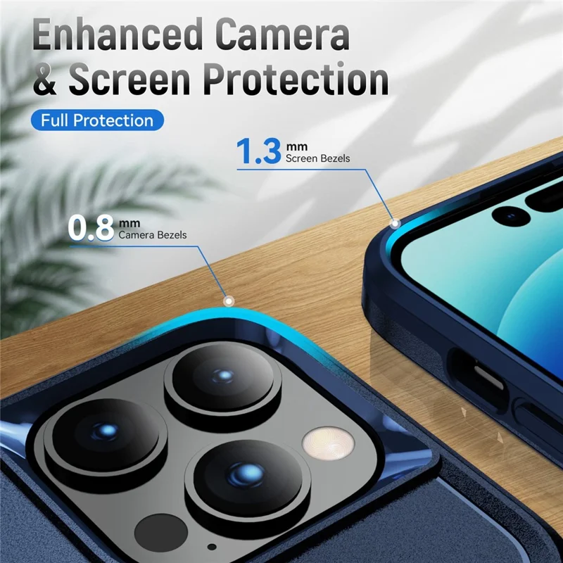 Cellphone Case for iPhone 14 Pro Max 6.7 inch, Scratch Proof PC + TPU Phone Cover Back Protector Case - Blue