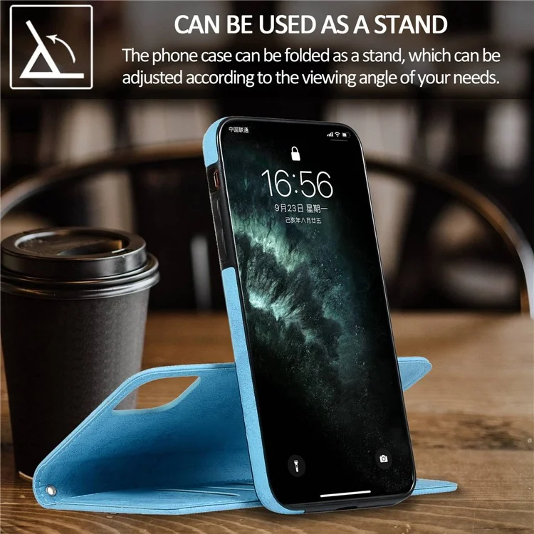For iPhone 14 Plus Magnetic Absorption Inner TPU Case+PU Leather Cover Wallet Matte Retro Phone Case - Black