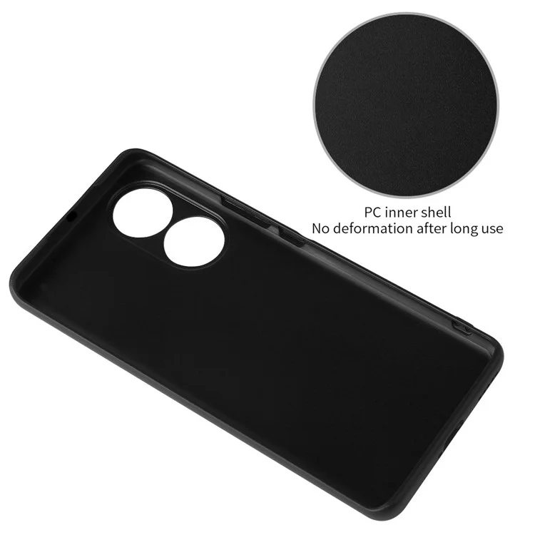 For Honor 70 5G Custodia con Rivestimento in Pelle PU Texture Protezione Ibrida Soft TPU Rigido PC - Texture in Fibra di Carbonio